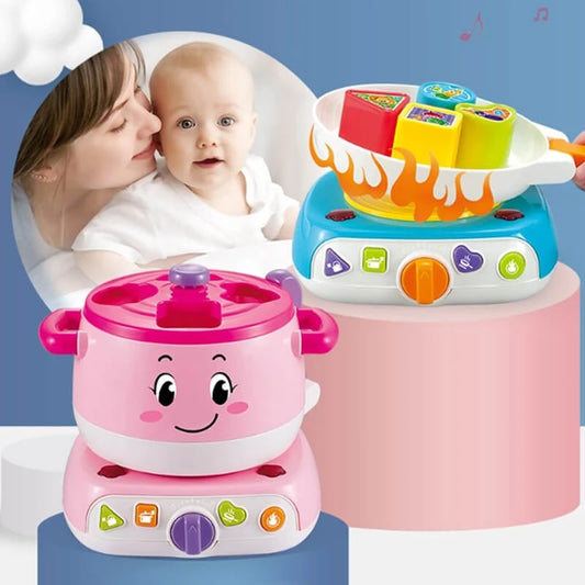 Magic Stove Early Learning Cooking Matching Toy (Pink) – 3-in-1 Musical & Light Kitchen Playset with Cooking Sounds (18M+)