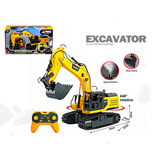 Battery Powered Toy Excavator – Rotating Upper Body, Moving Tracks &amp; Working Bucket, 34×12×25 cm Kids Construction Vehicle