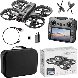 S156 HD Camera Drone with Screen Controller – Brushless RC Quadcopter with 4-Directional Obstacle Avoidance