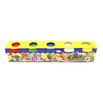 Colored Modeling Clay x5 – 5 Colors Pack with molds for Kids 36+ Months
