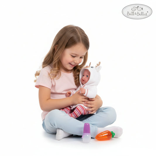 Baby Doll with Bathrobe & Accessories – Pretend Play Baby Doll Set