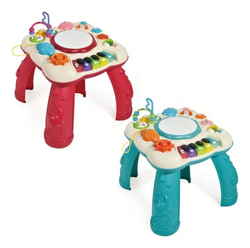 Abero Ocean World Learning Activity Table (Red) – Musical Baby Piano Table with Lights & Sounds