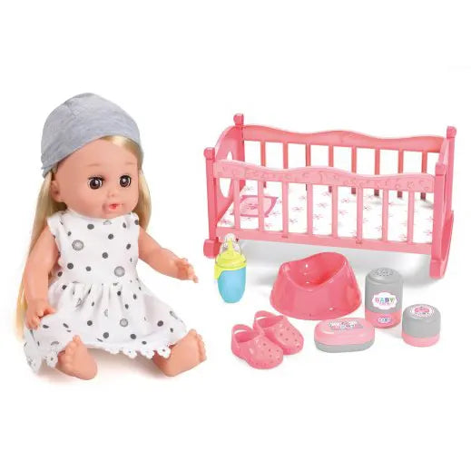 Deluxe Baby Doll With Bed And High Chair