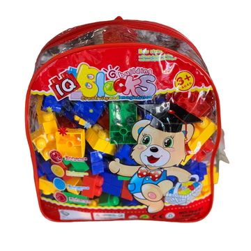 IQ Building Blocks Jumbo Bricks Set – 148 Pieces in Backpack Carry Bag for Kids (Age 3+)