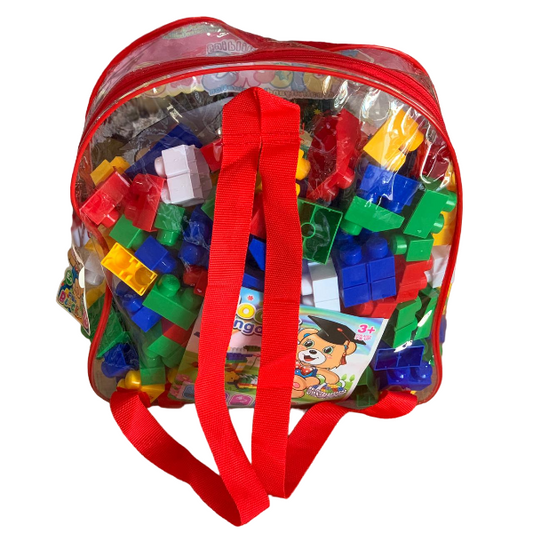IQ Building Blocks Jumbo Bricks Set – 148 Pieces in Backpack Carry Bag for Kids (Age 3+)