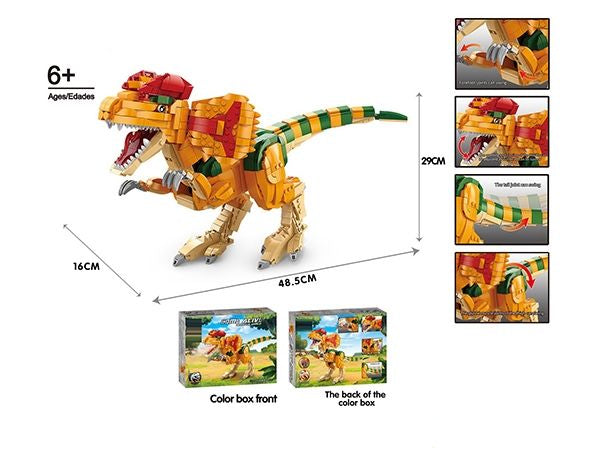 Pingao Blocks Dilophosaurus dinosaur building blocks figure set 1355 pieces