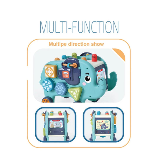 Stem Whac-A-Mole Funny Elephant – 6-in-1 Interactive Activity Toy with Hammer + 4 Shape Blocks