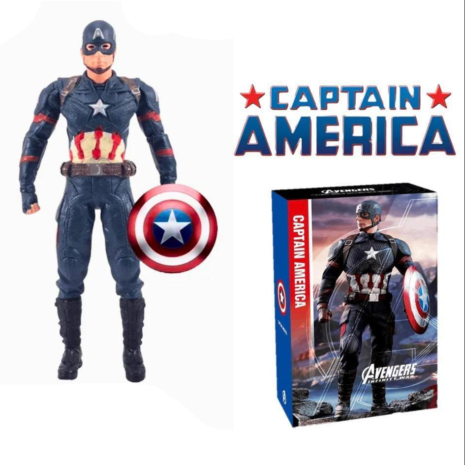 Captain America toy figure with packaging and Kanaan Toys branding.