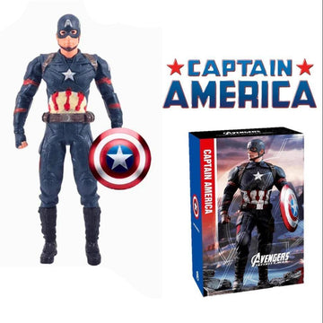 Captain America toy figure with packaging and Kanaan Toys branding.