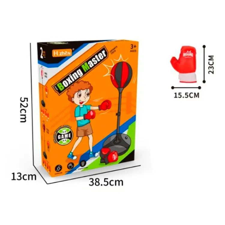 Boxing Master toy set packaging with dimensions and a red boxing glove shown separately.
