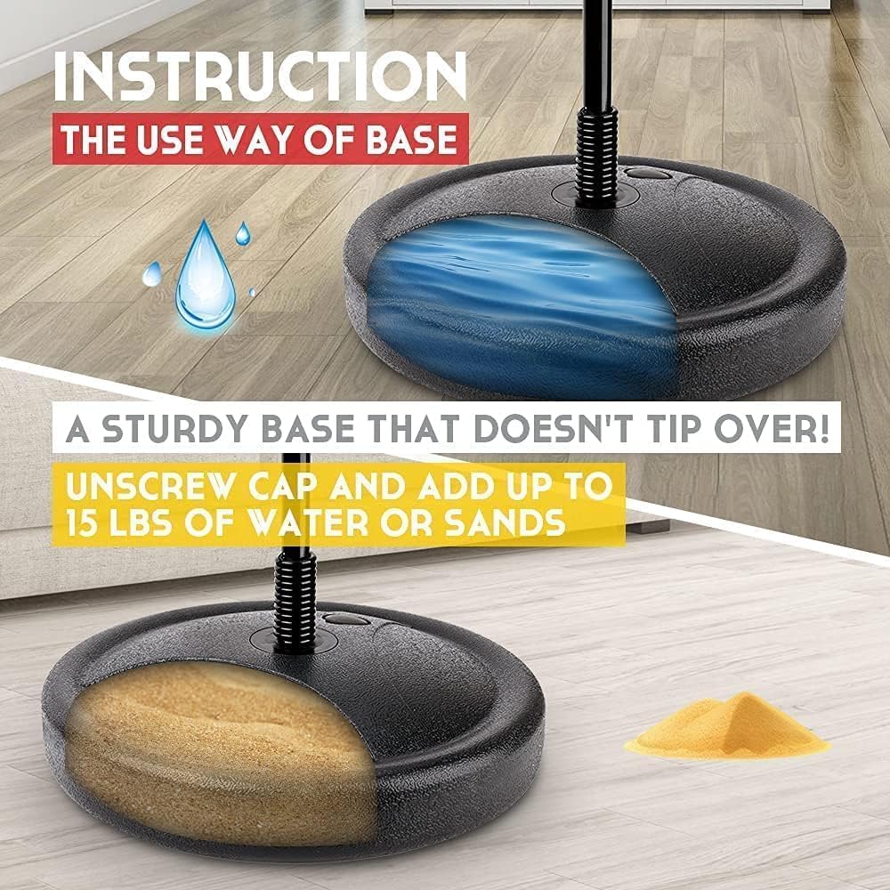 Sturdy base for a product with instructions on use and weight capacity.