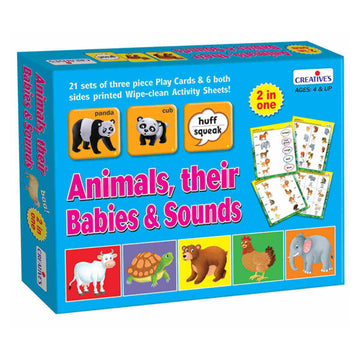 Creative’s Animals, Their Babies & Sounds – 63 Piece Self-Correcting Animal Matching Game with Activity Guide for Kids (Age 4+)