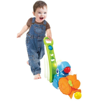 Winfun Popping Fun Dino – Push-Along Ball Popper Walker with Lights & Sounds + 3 Balls