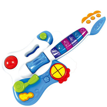 Huanger Dynamic Guitar Toy (Blue) – Kids Musical Guitar with Fun Tunes | 45.5 cm | Age 2+
