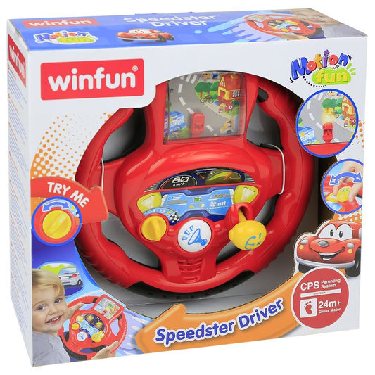 Winfun Motion Fun Speedster Driver – Interactive Steering Wheel Toy with Lights, Screen & Realistic Car Sounds (Age 2+)