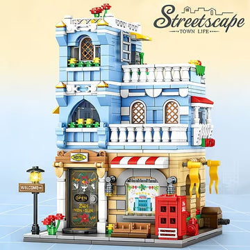 SKY LINE OCEAN Hotel Street Scene Building Blocks Set – 713+ PCS City Architecture DIY Construction