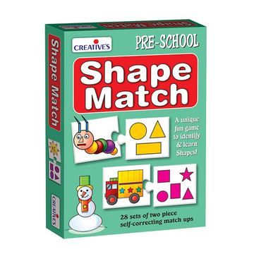 Creative Educational Aids Shape Match – 56 Piece Self-Correcting Shapes Puzzle Set with Activity Guide for Kids (Age 4+)