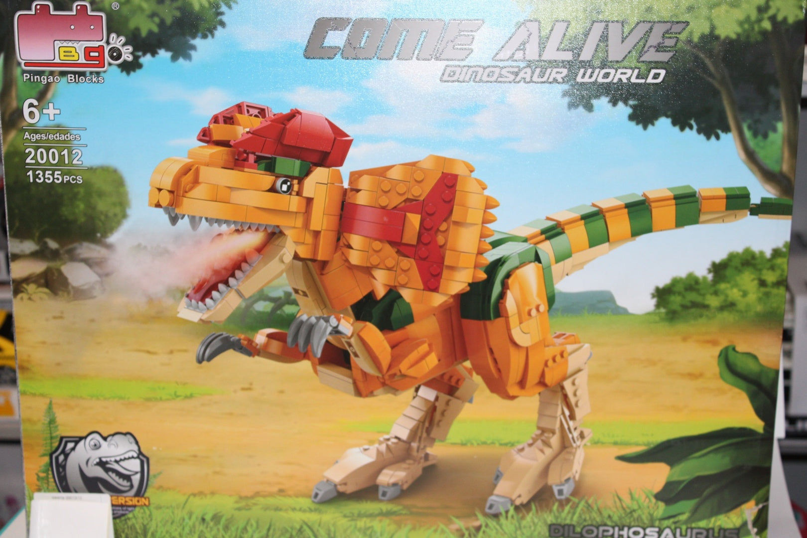 Pingao Blocks Dilophosaurus dinosaur building blocks figure set 1355 pieces