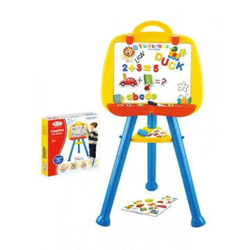 Standing Magnetic Whiteboard – Dry Erase Easel Board with Magnetic Letters, Numbers & Marker for Kids (Age 3+)