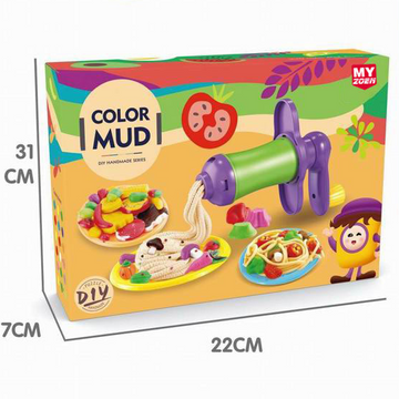 Delicious Food Series Color Mud Mold Set – Kids Modeling Clay & Food Molds Kit (Noodles, Fruits & Vegetables)
