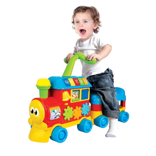Winfun - Grow-with-me train with 3 levels of play - floor play, push around walker, ride-on