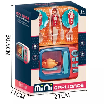 Battery Operated Microwave Set With Food and Kitchen Tools