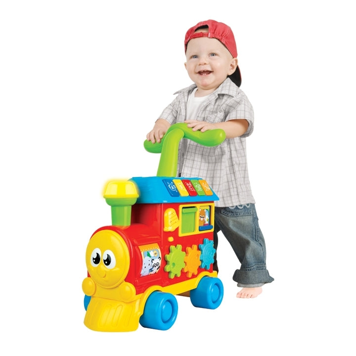 Winfun - Grow-with-me train with 3 levels of play - floor play, push around walker, ride-on